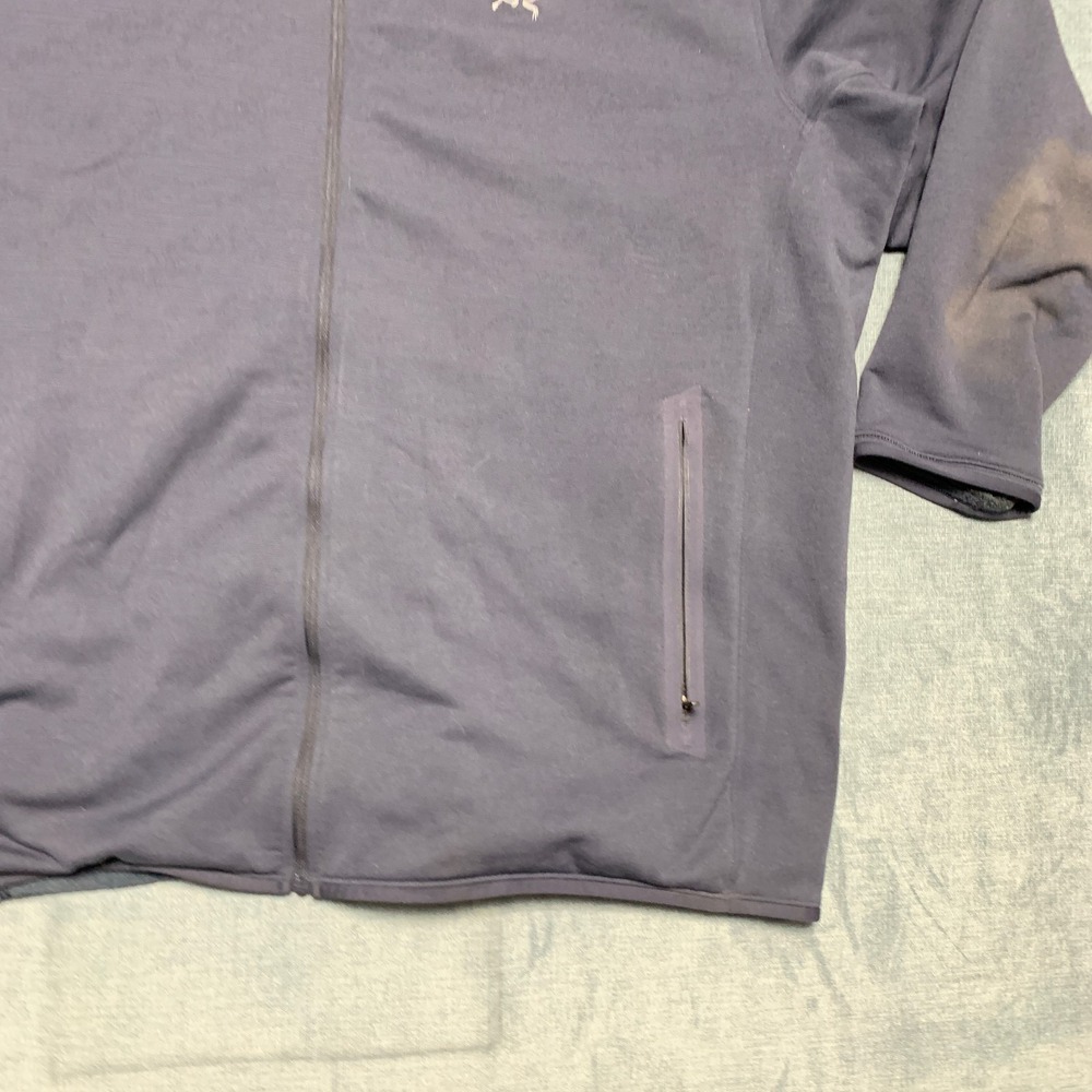 Arcteryx Kyanite Hooded Jacket Mens Navy Blue Long Sleeve Pockets Logo Full Zip - Picture 5 of 13